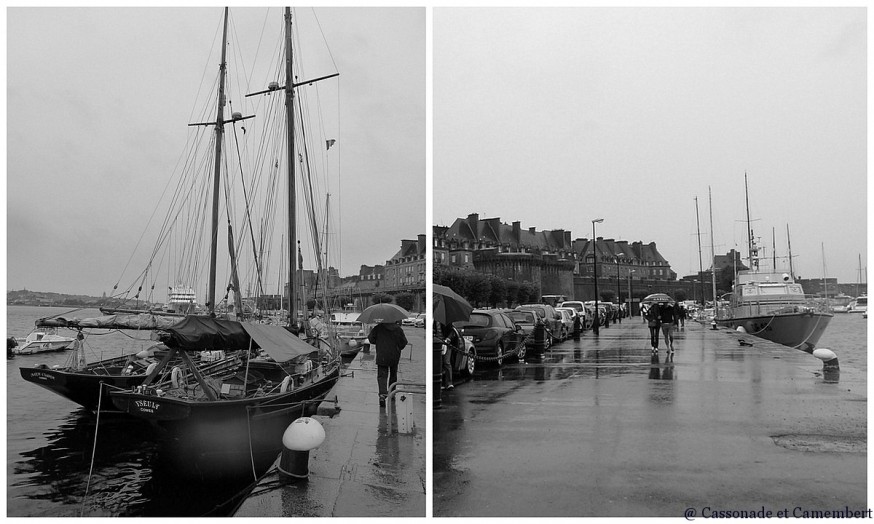 Port et remparts Saint Malo noir et blanc