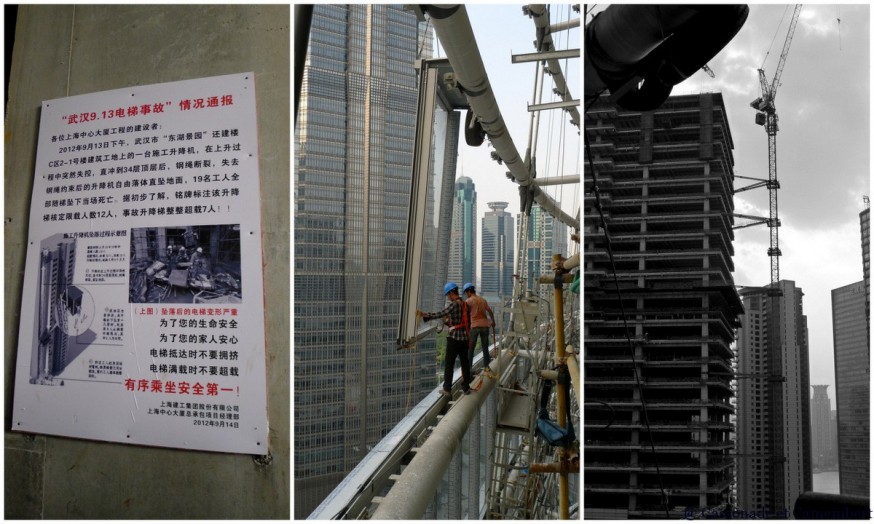 Chantier de construction gratte-ciel shanghai