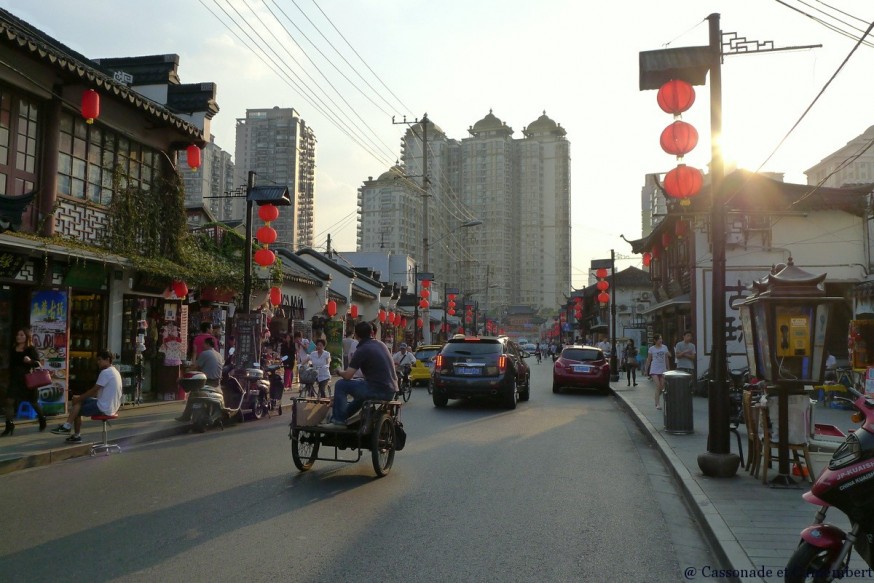 Fin de journee vieille rue shanghai