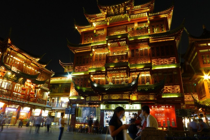 Marché de Yuyuan vieille ville shanghai by night