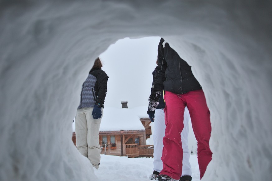 Vue depuis l interieur de l igloo Manigod