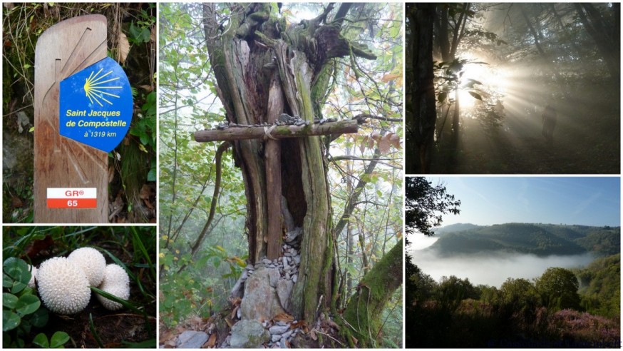 Compostelle quercy - Brume sortie de Conques