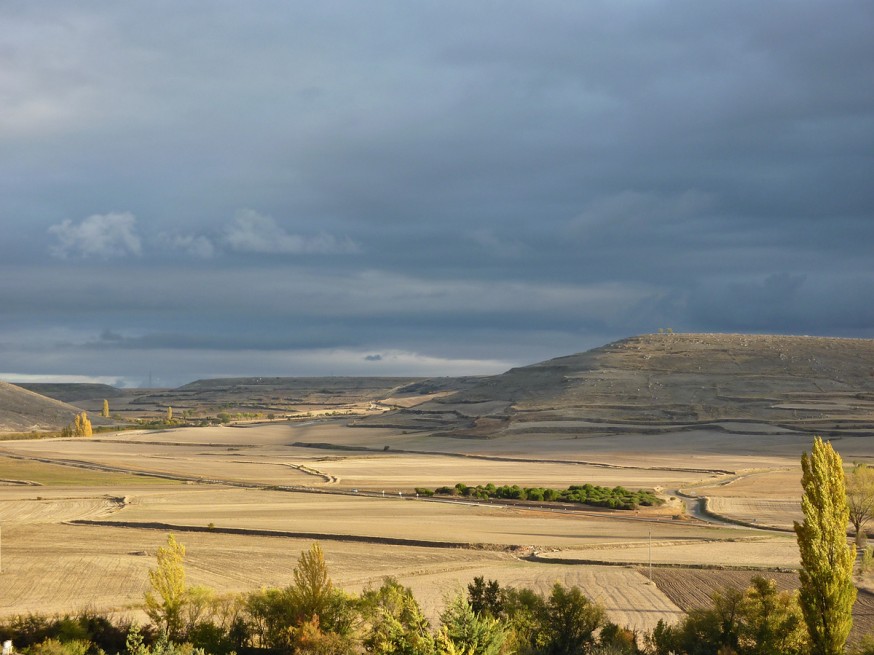 Compostelle Meseta Vue depuis Castrojeritz