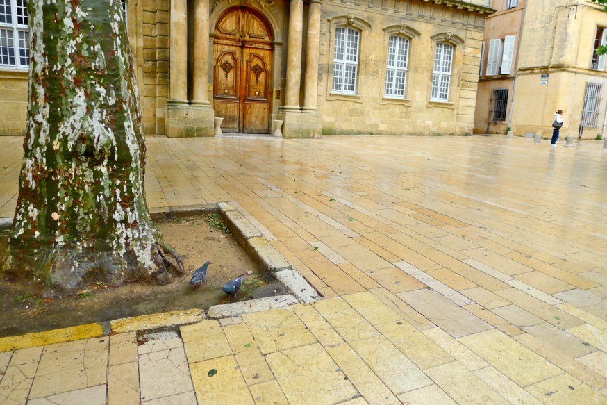 Pavés sous la pluie - Marché à Aix-en-Provence