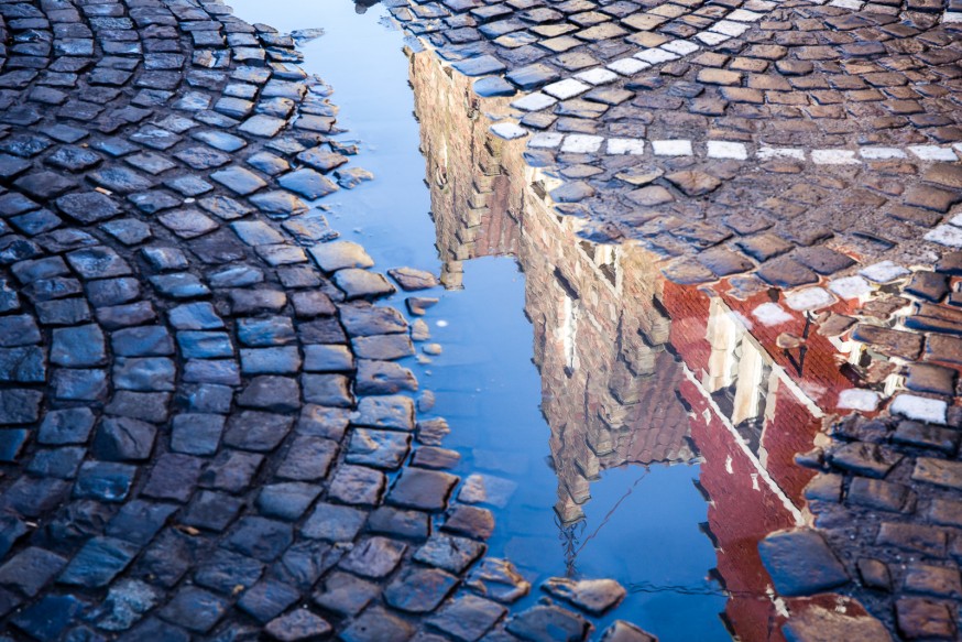 Bruges - Reflets sur les pavés